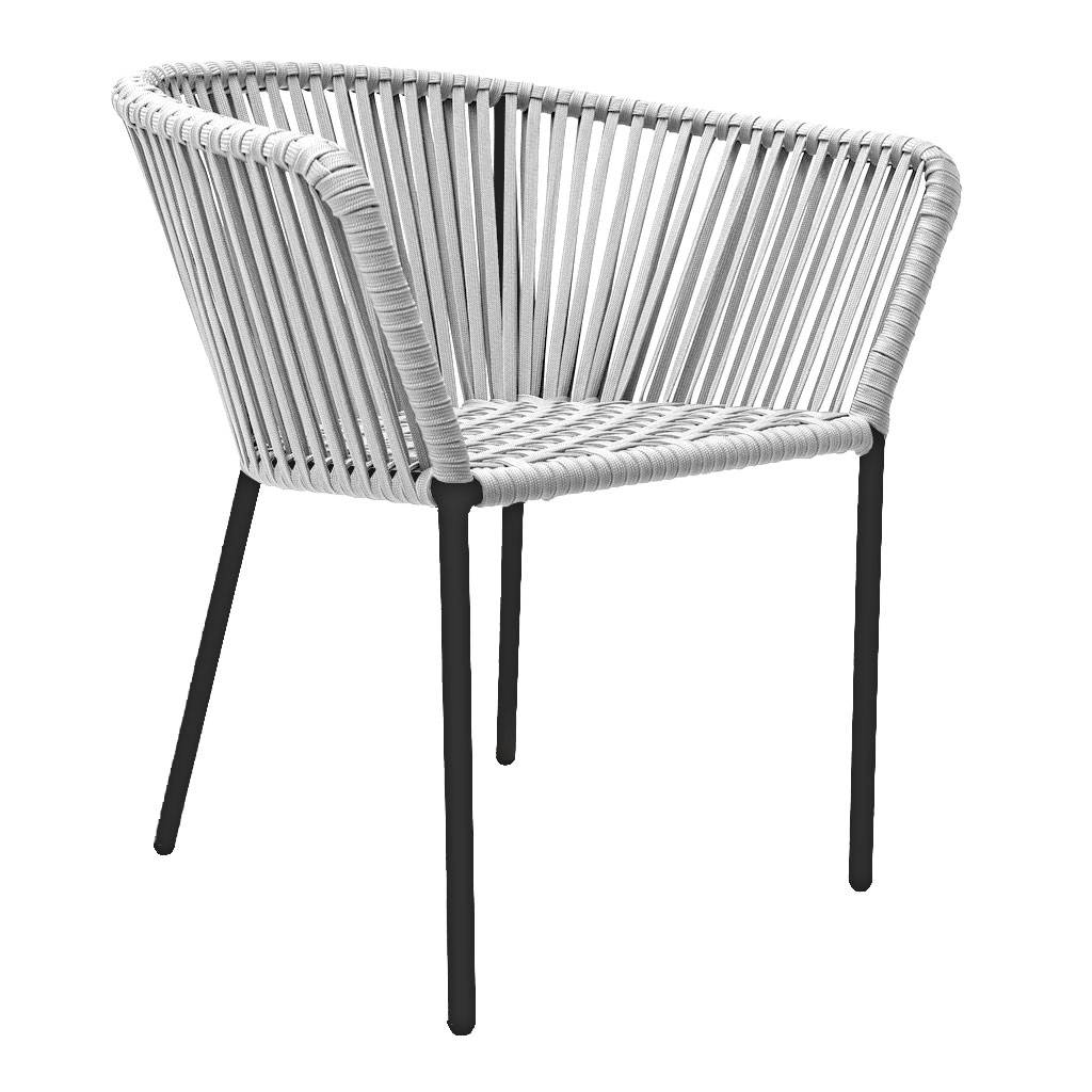 Jalisco silla metal negro cuerda blanca // Exterior techado