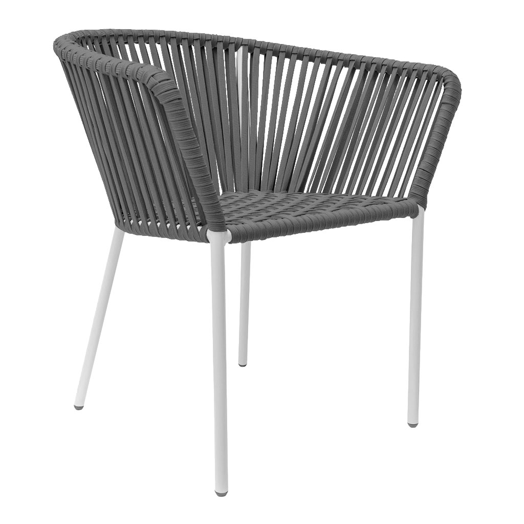 Jalisco silla metal blanco cuerda gris // Exterior techado