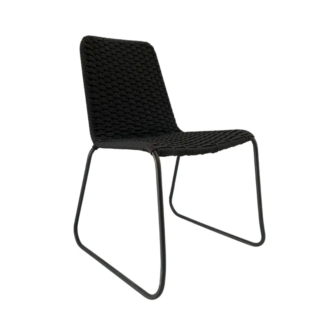 Cocula silla metal negro cuerda negra