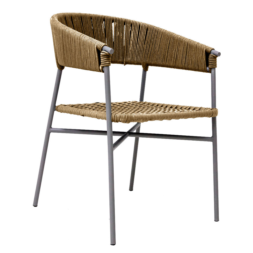 Zamora silla metal gris cuerda beige // Exterior techado
