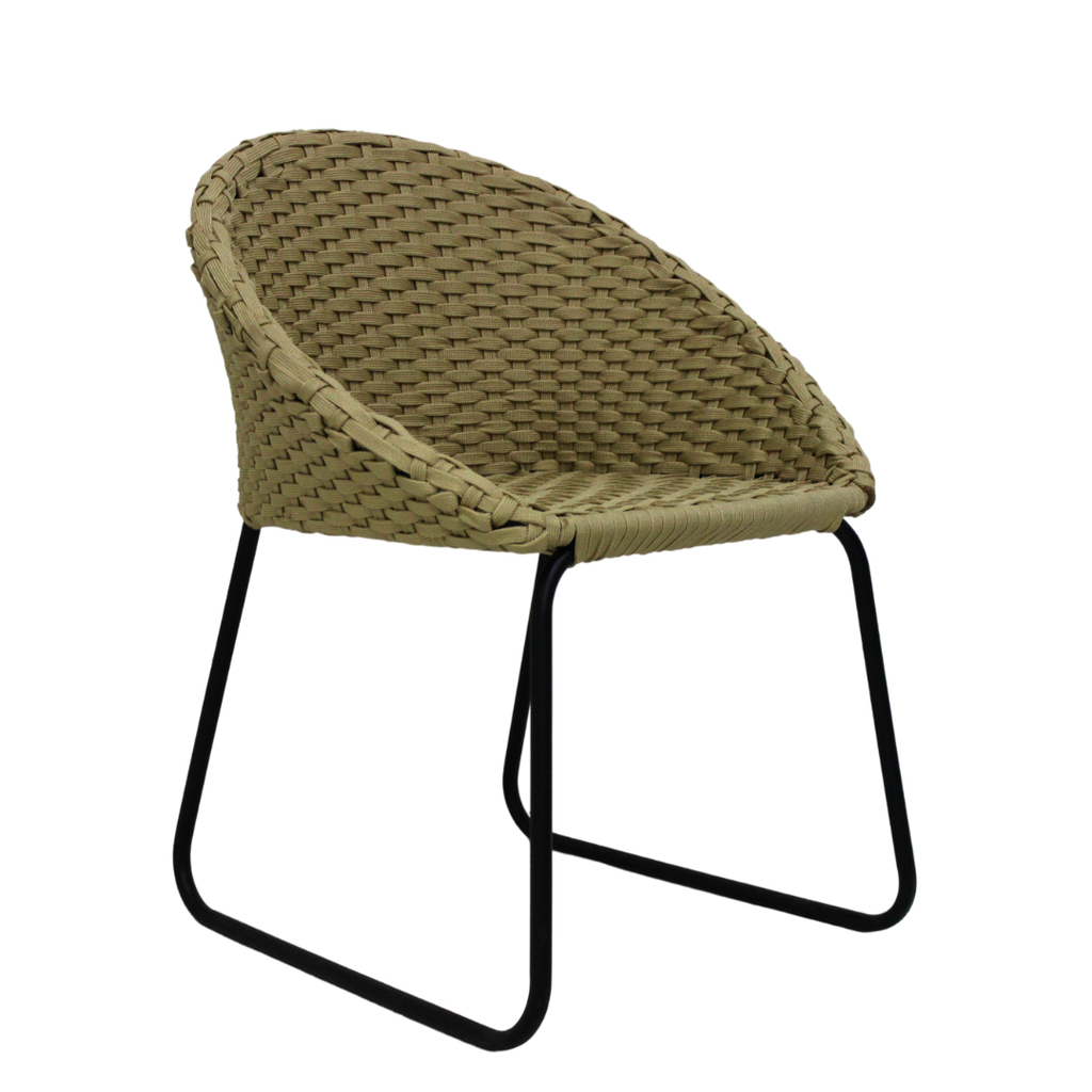 Zihuatanejo silla metal negro cuerda beige // Exterior techado