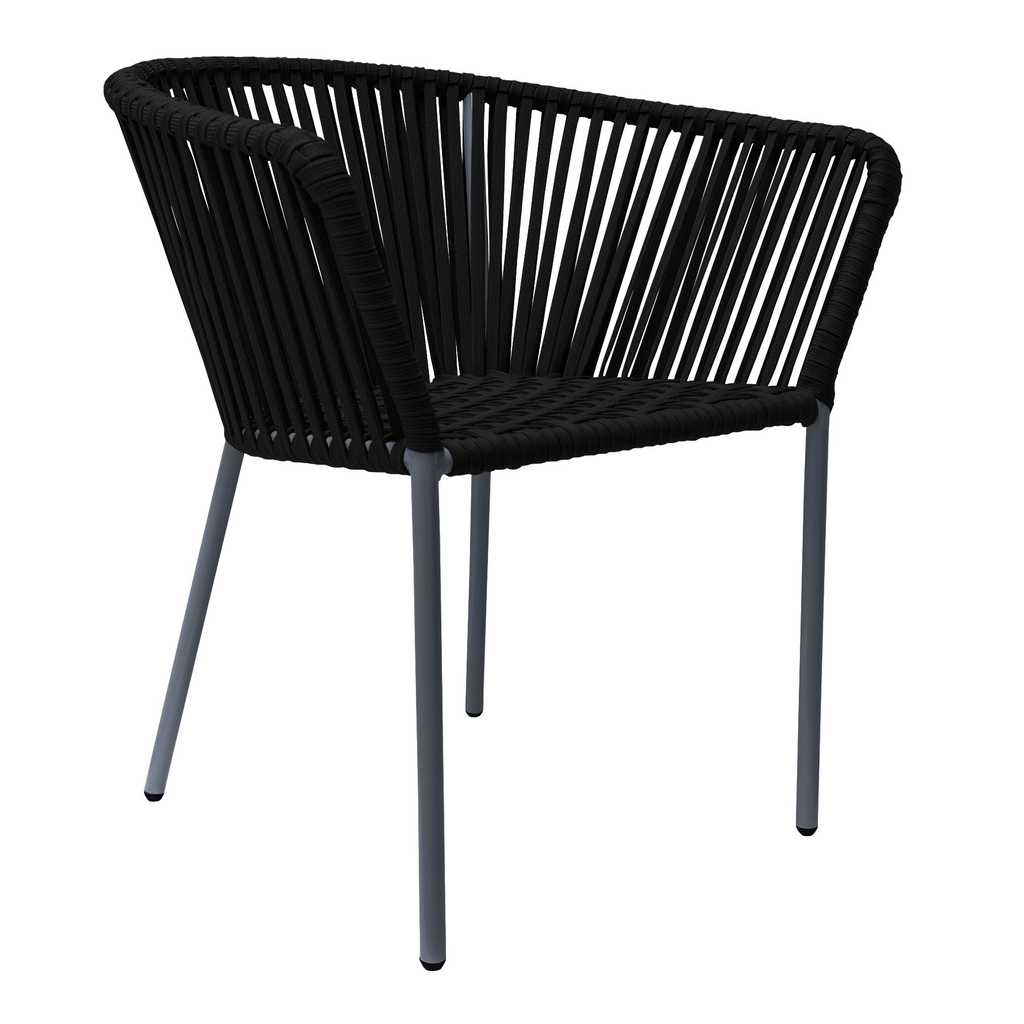 Jalisco silla acero galvanizado textilene negro // Exterior 100%