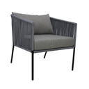 Tequila sillón metal negro cuerda gris cojinería // Exterior techado