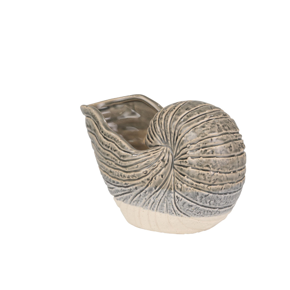 Caracol figura decorativa ceramica gris // MP