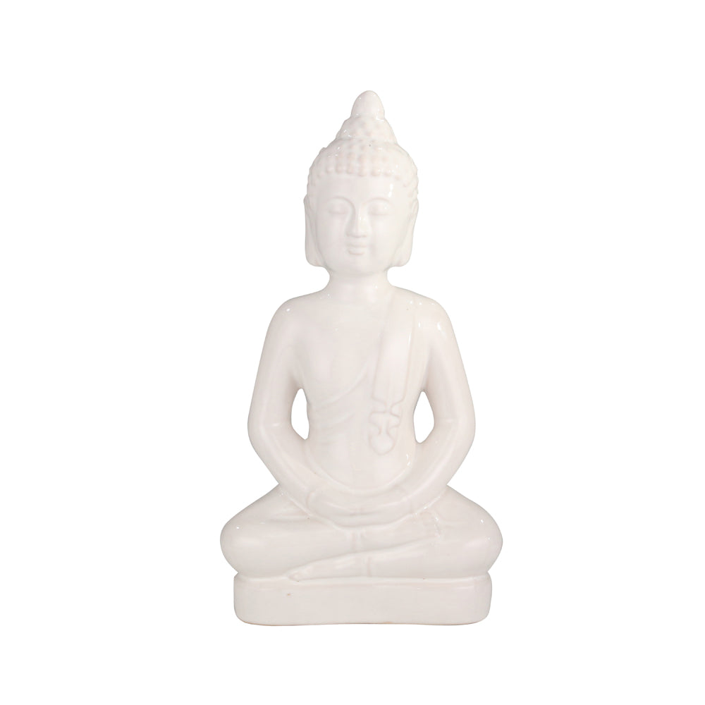 Buda sentado figura decorativa blanca // MP