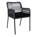Chapala silla metal negro cuerda negra cojín // Exterior techado