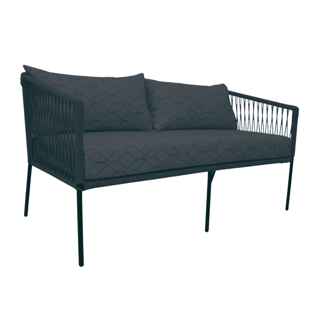Tequila love seat metal negro cuerda negra tela loneta
