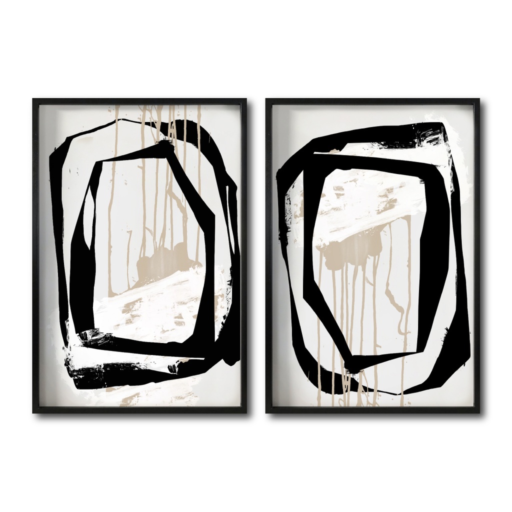 Juego abstracto negro dorado arena cuadro decorativo codigo 028 A Y B-MN // MP