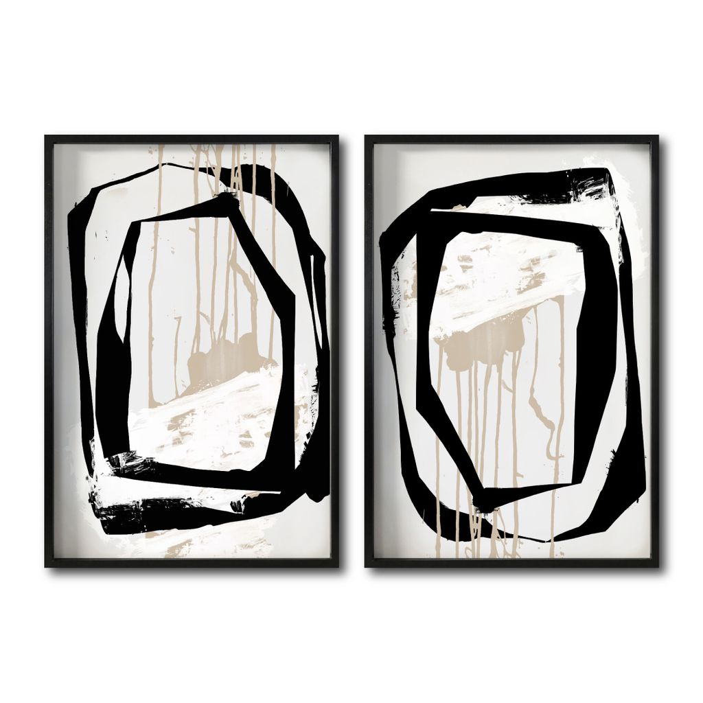 Juego abstracto negro dorado arena cuadro decorativo codigo 028 A Y B-GN // MP