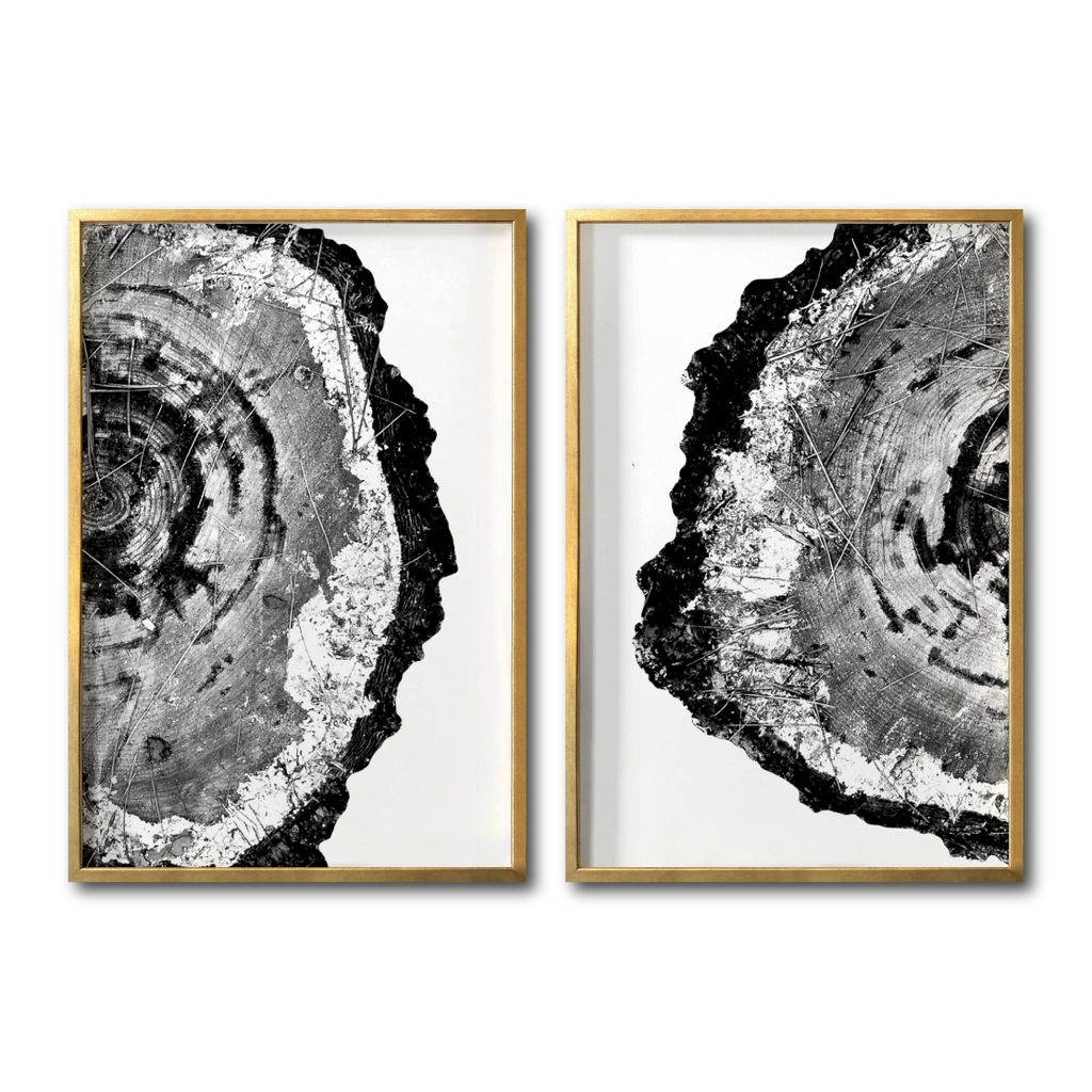 Juego abstracto negro y blanco cuadro decorativo codigo 034 A Y B-GD // MP