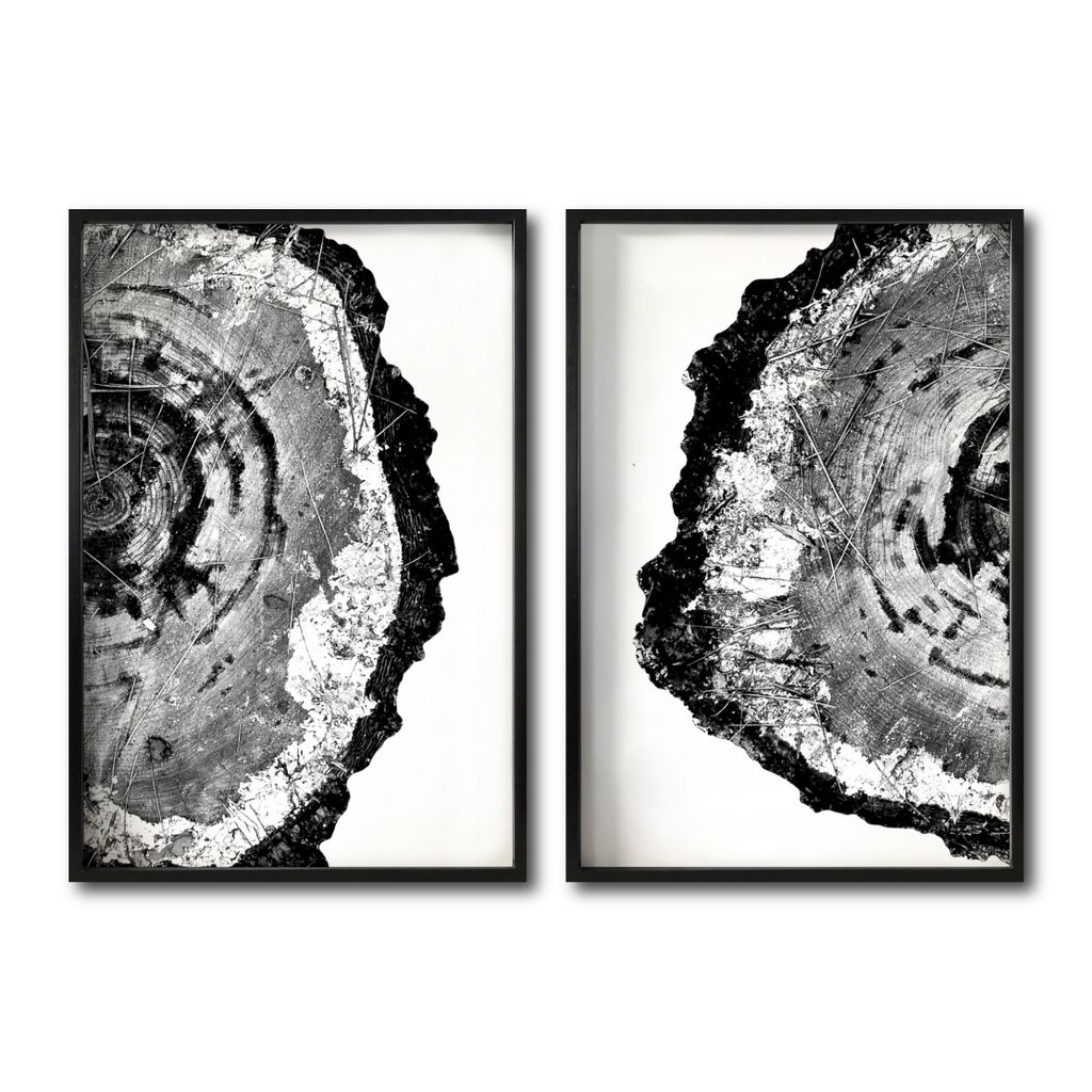 Juego abstracto negro y blanco cuadro decorativo codigo 034 A Y B-GN // MP