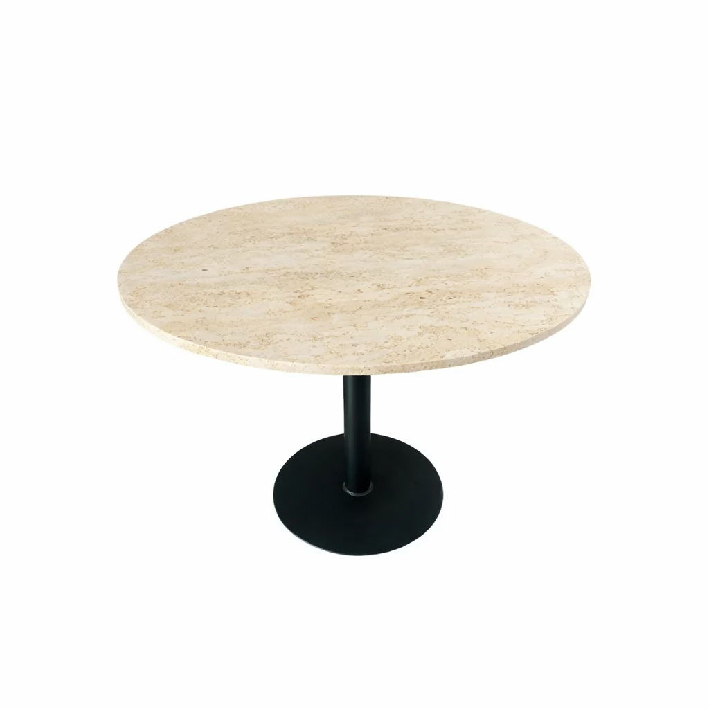 Mesa Travertino mármol 100 diam // Exterior 100%