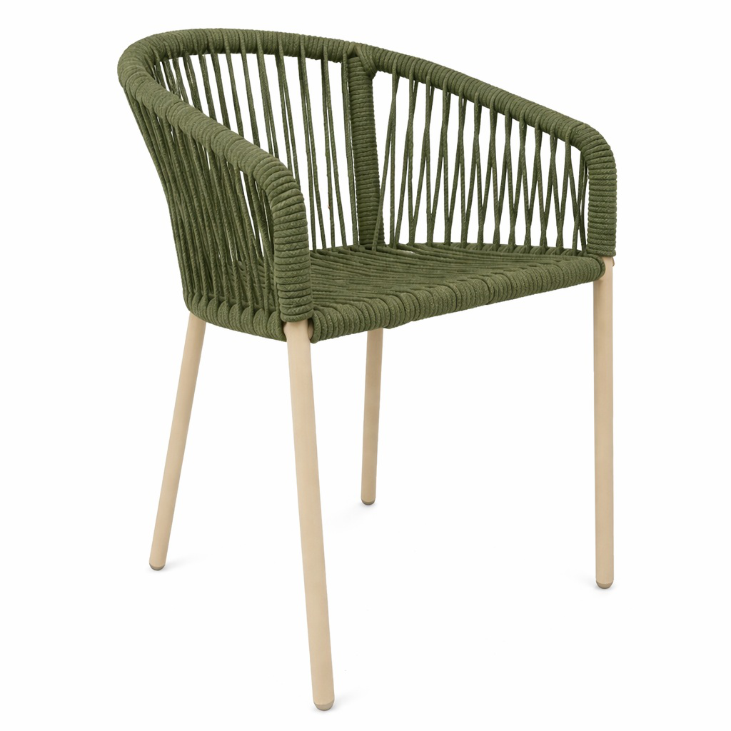 Tequila silla metal beige cuerda verde // Exterior techado