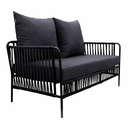 Chetumal love seat acero galvanizado negro textilene negro y loneta // Exterior 100%
