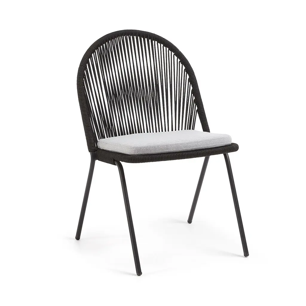 Stad silla acero galvanizado negro, textilene y loneta // Exterior 100% 