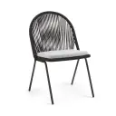 Stad silla acero galvanizado negro, textilene y loneta // Exterior 100% 