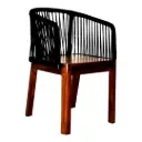 Zicatela silla acero galvanizado negro cuerda textilene negra // Exterior 100% 