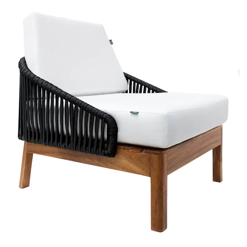 Oaxaca lounge acero galvanizado negro textilene negro tela curri // Exterior 100% 