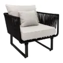 Vallarta sillón acero galvanizado negro cuerda textilene negra tela loneta // Exterior 100% 
