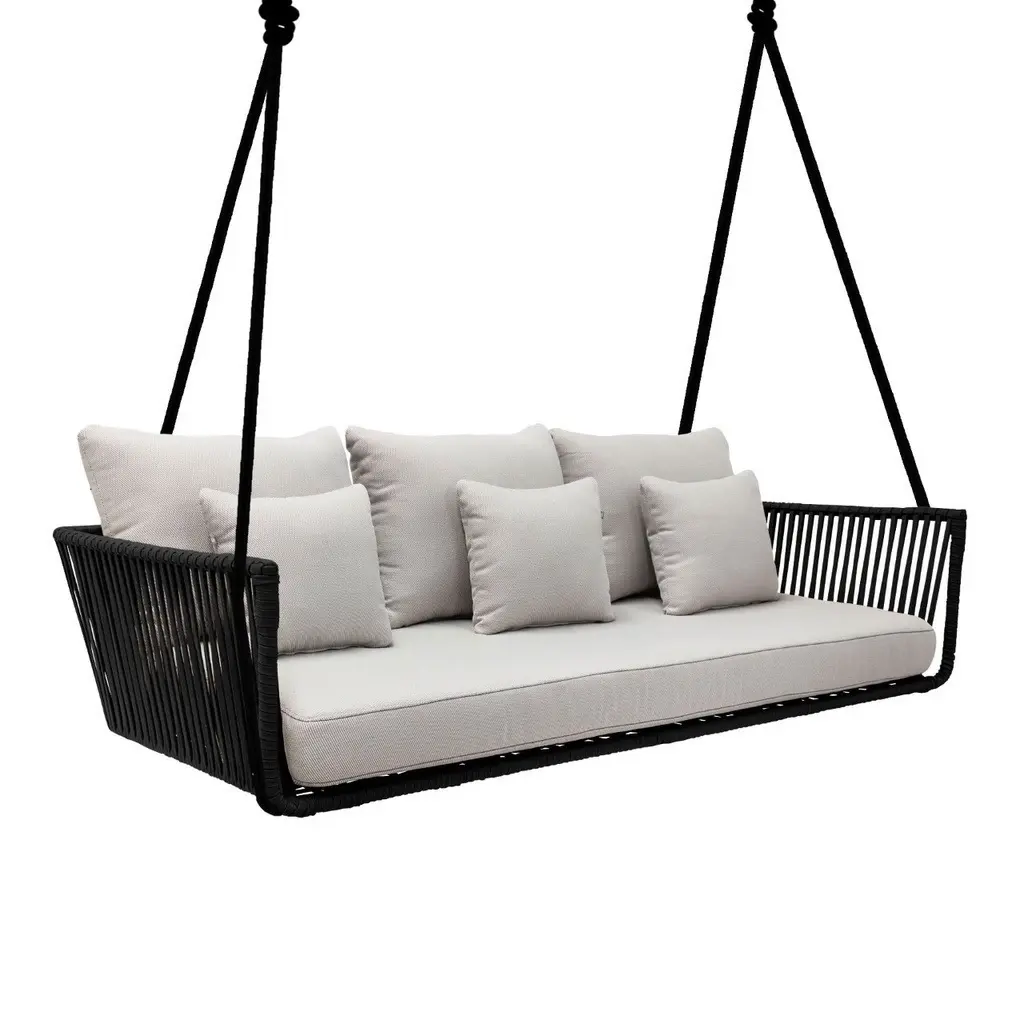 Vallarta columpio sofa acero galvanizado negro textilene negra tela loneta // Exterior 100% 