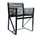 Xalapa silla acero galvanizado negro textilene negro // Exterior 100% 