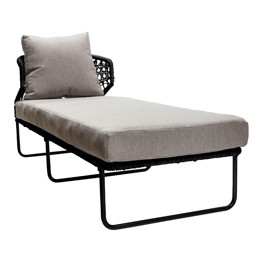 Yelapa camastro metal negro cuerda nylon negra tela loleta // Exterior techado