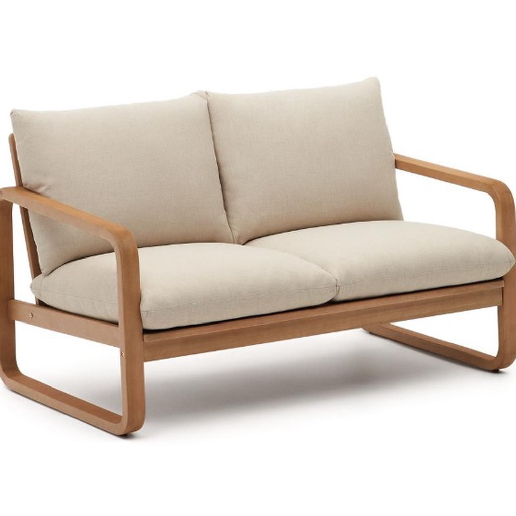 Sacaleta sofá madera, textilene y cojinería loneta // Exterior 100%