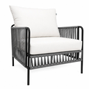 Chetumal sillón metal negro cuerda gris tela loneta antidecoloración // Exterior techado