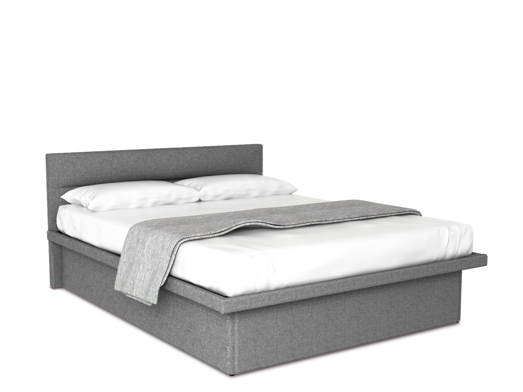 Cunert base de cama queen size con tapicería color gris // MS