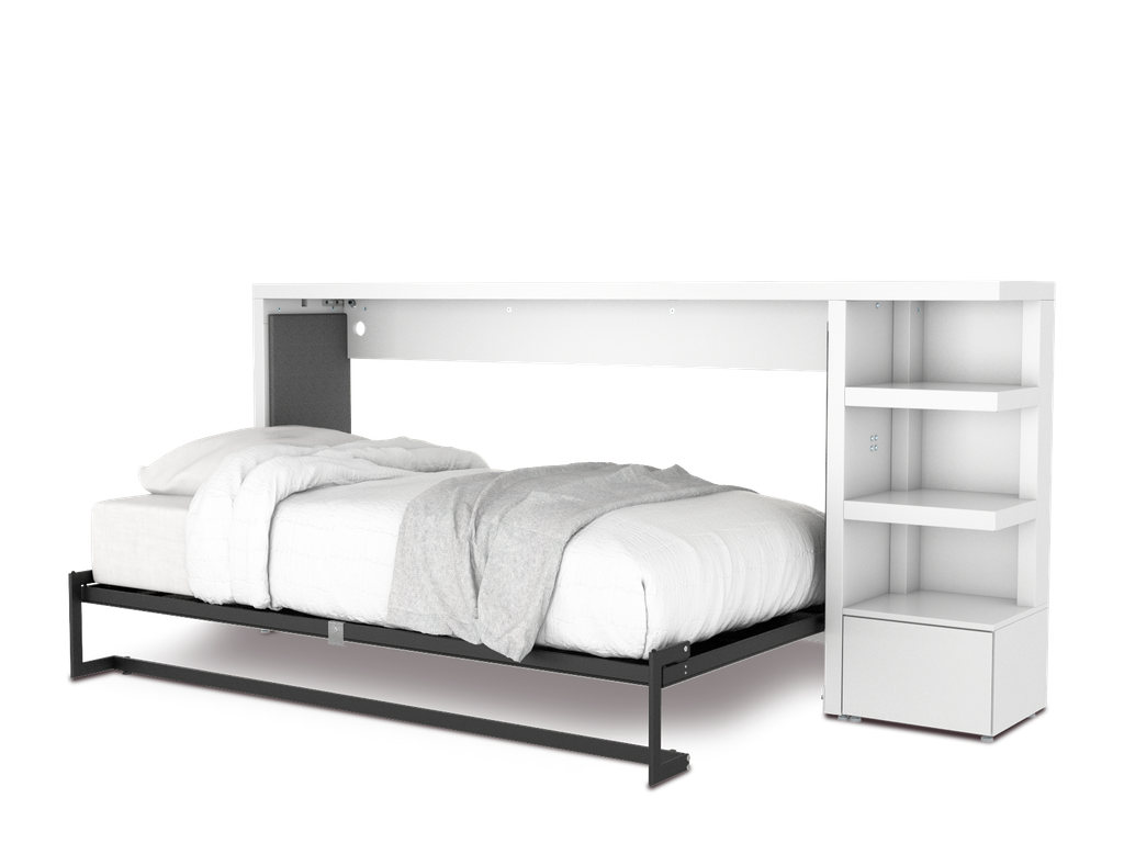 Kiddi cama individual abatible con laminado de madera color lino // MS