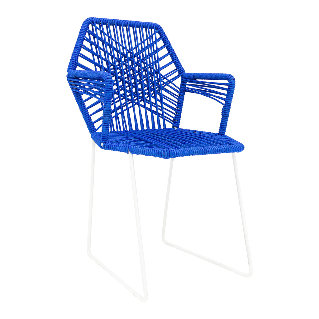 Acapulco silla hexagonal con brazos azul