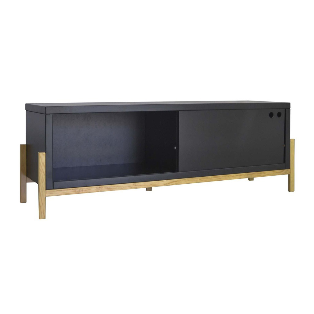 Minerva mueble tv negro