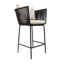 Chetumal banco metal negro cojinería curri // Exterior techado