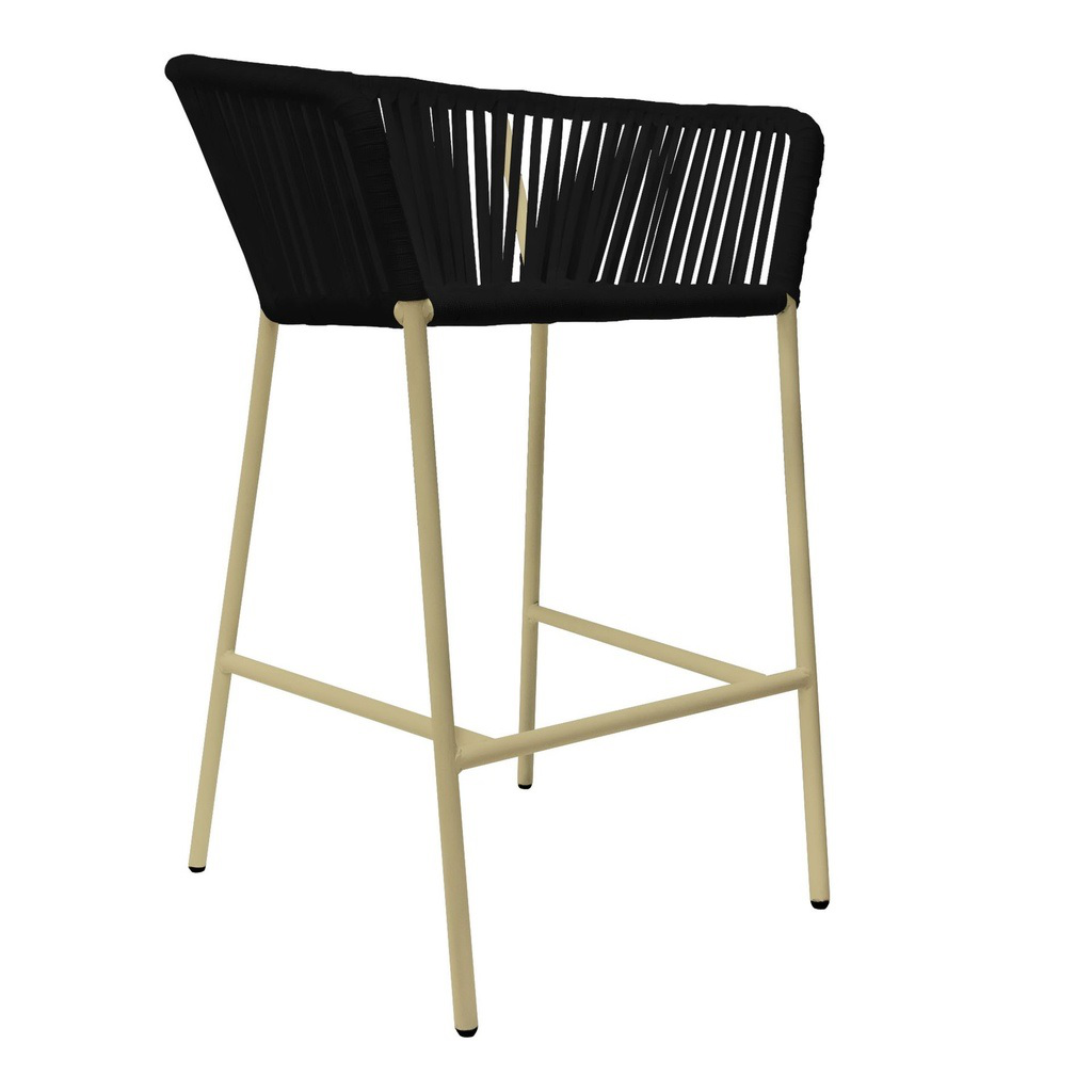 Jalisco banco metal beige cuerda negra // Exterior techado