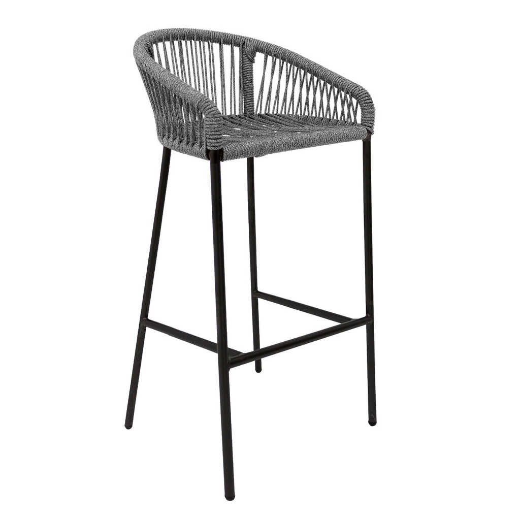 Tequila banco counter metal negro cuerda gris // Exterior techado