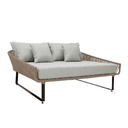 Vallarta cama de día grande metal negro cuerda beige cojinería loneta // Exterior techado