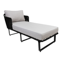 Vallarta camastro metal negro cuerda negra tela loneta // Exterior techado