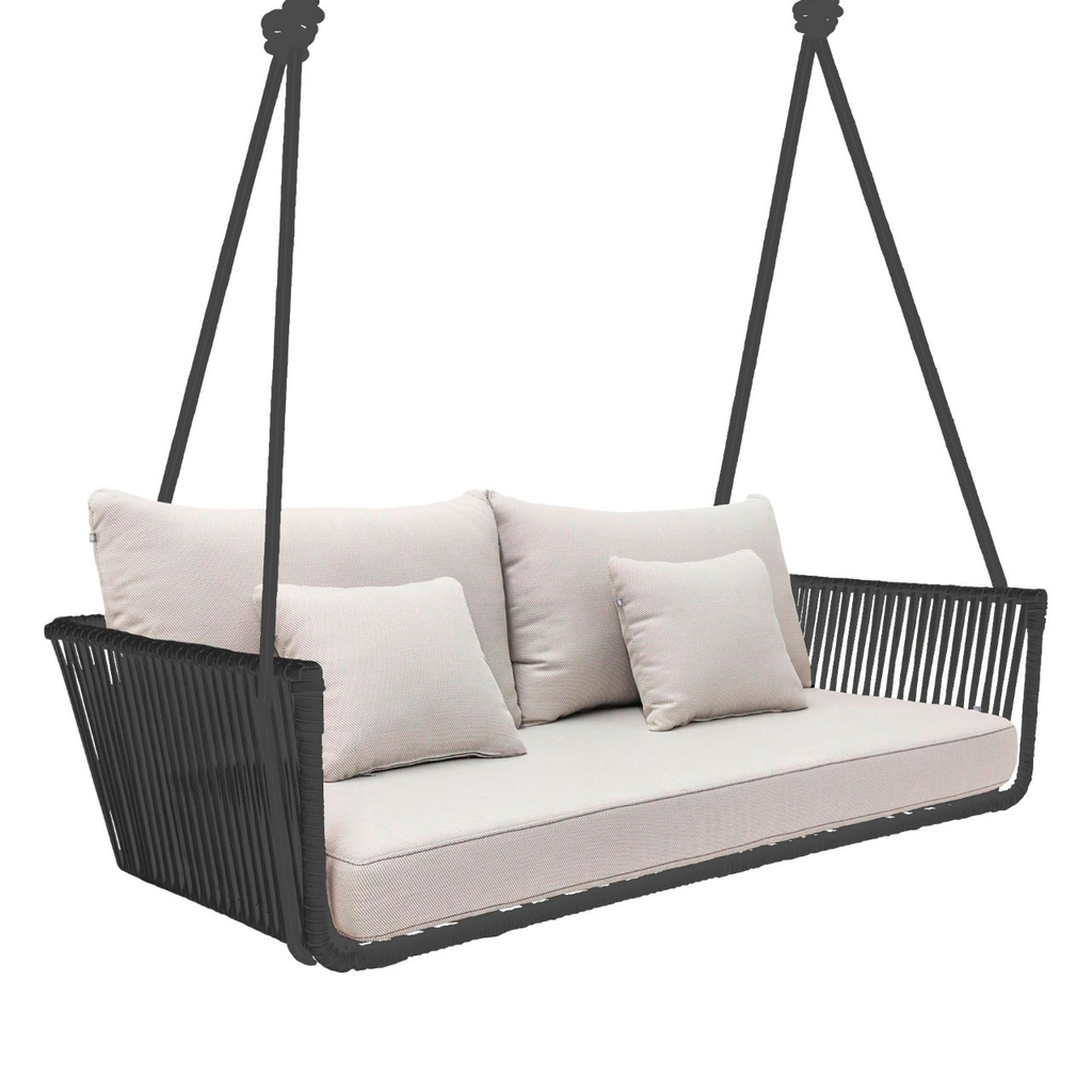 Vallarta columpio love cuerda gris con cojinería // Exterior techado