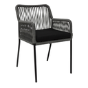 Chapala silla acero galvanizado negro textilene y loneta // Exterior 100%