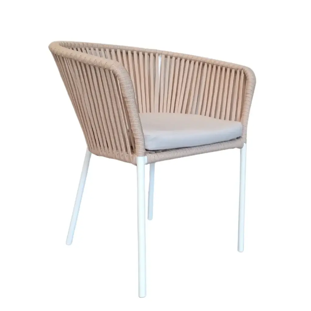 Jalisco silla metal beige cuerda beige cojín // Exterior techado