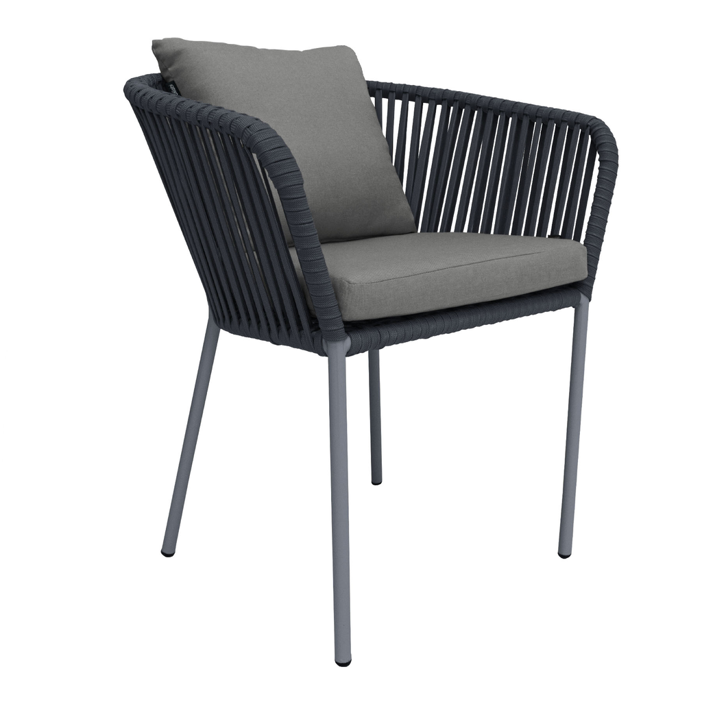 Jalisco silla metal gris cuerda gris cojines asiento y respaldo // Exterior techado