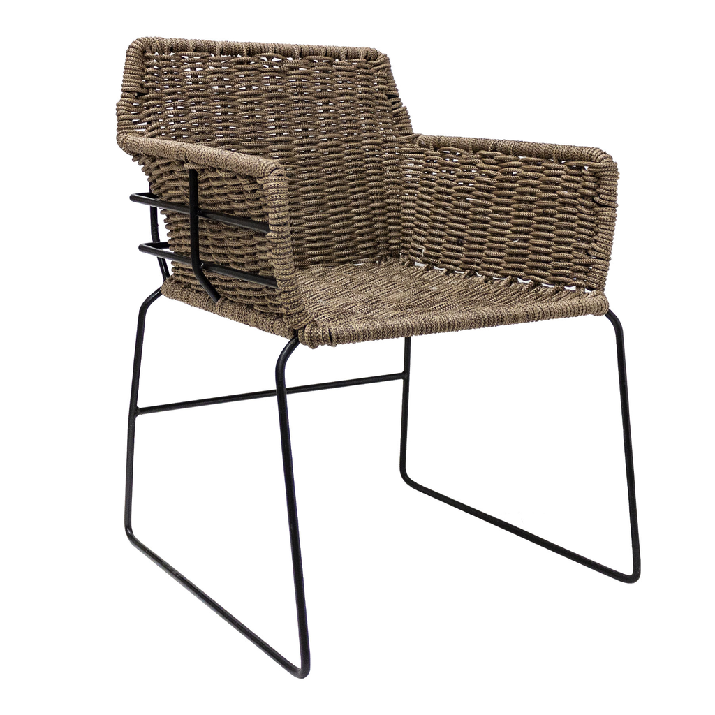 Colima silla acero negro cuerda nylon beige // Exterior techado