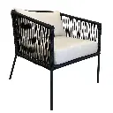 Tequila sillón metal negro cuerda negra cojinería // Exterior techado