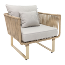 Vallarta sillón metal beige cuerda beige cojinería en tela // Exterior techado
