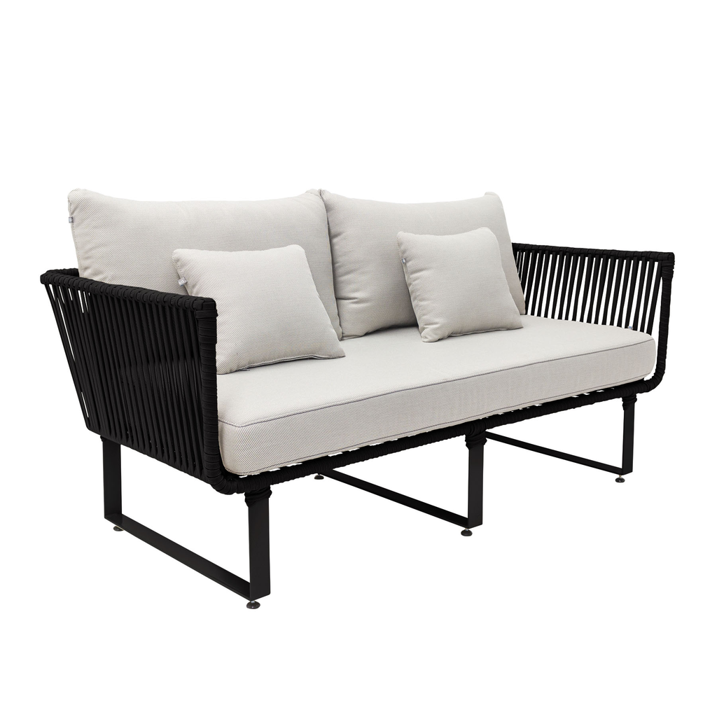 Vallarta love acero galvanizado negro textilene negro cojinería // Exterior 100%