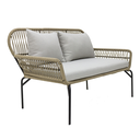 Zapotlán love seat metal negro cuerda beige cojinería tela // Exterior techado