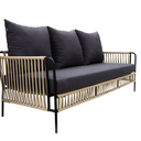 Chetumal sofá metal negro cuerda beige loneta antidecoloración // Exterior techado