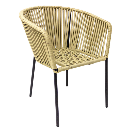 [56778SI] Jalisco silla apilable metal negro // Exterior techado