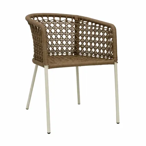 [57819SI] Mezcalita silla acero galvanizado beige cuerda nylon beige // Exterior 100% 
