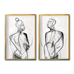[Abstracto  003 A Y B-GD] Juego mujer hombre abstracto cuadro decorativo codigo 003 A Y B-GD // MP